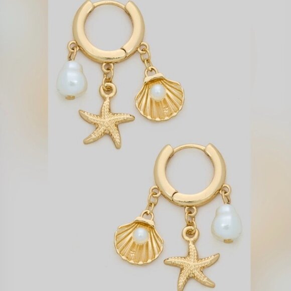 SAMI SEA LIFE CHARM DANGLE EARRINGS - Picture 1 of 1